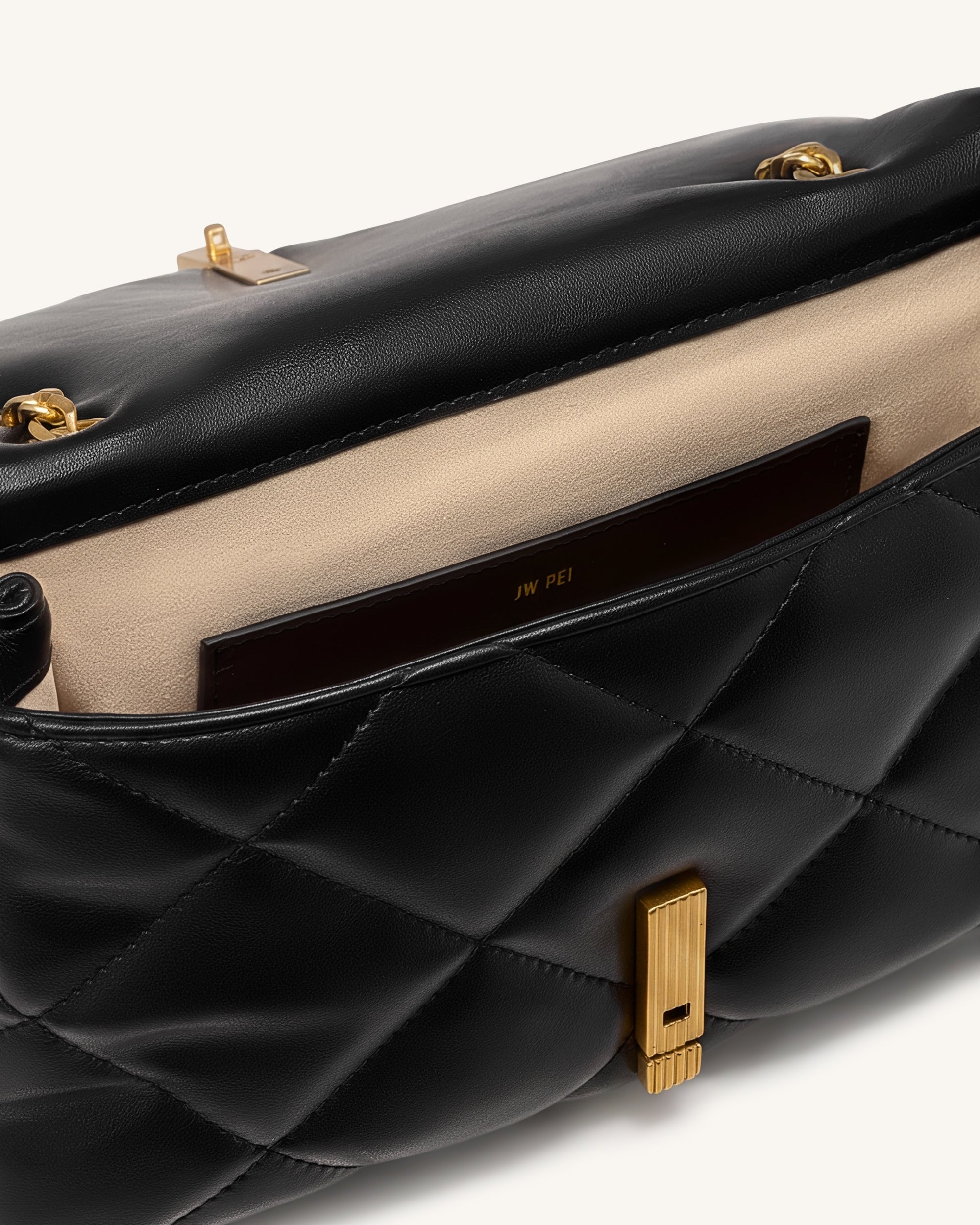 Jw Pei Valerie Puffy Bar Lock Shoulder Bag Black