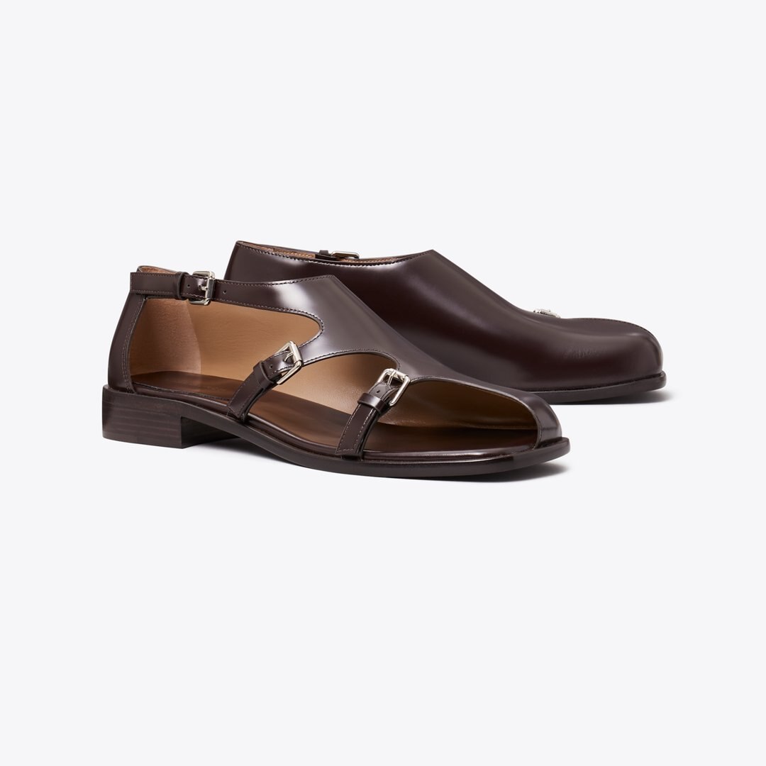 Tory Burch Multi-Buckle Monk Strap DARK UMBER