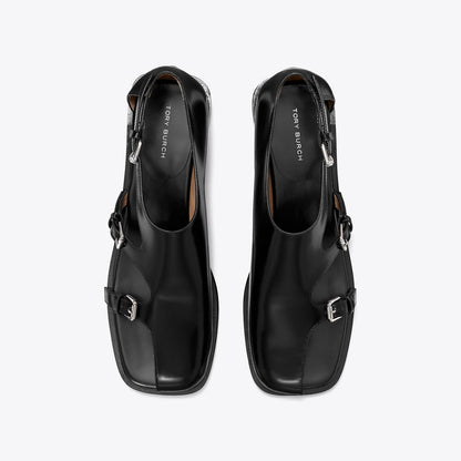 Tory Burch Multi-Buckle Monk Strap BLACK