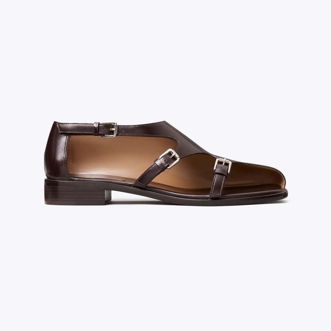 Tory Burch Multi-Buckle Monk Strap DARK UMBER