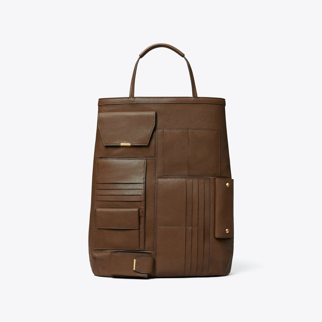 Tory Burch Multi-Pocket Tote Swiss Coffee