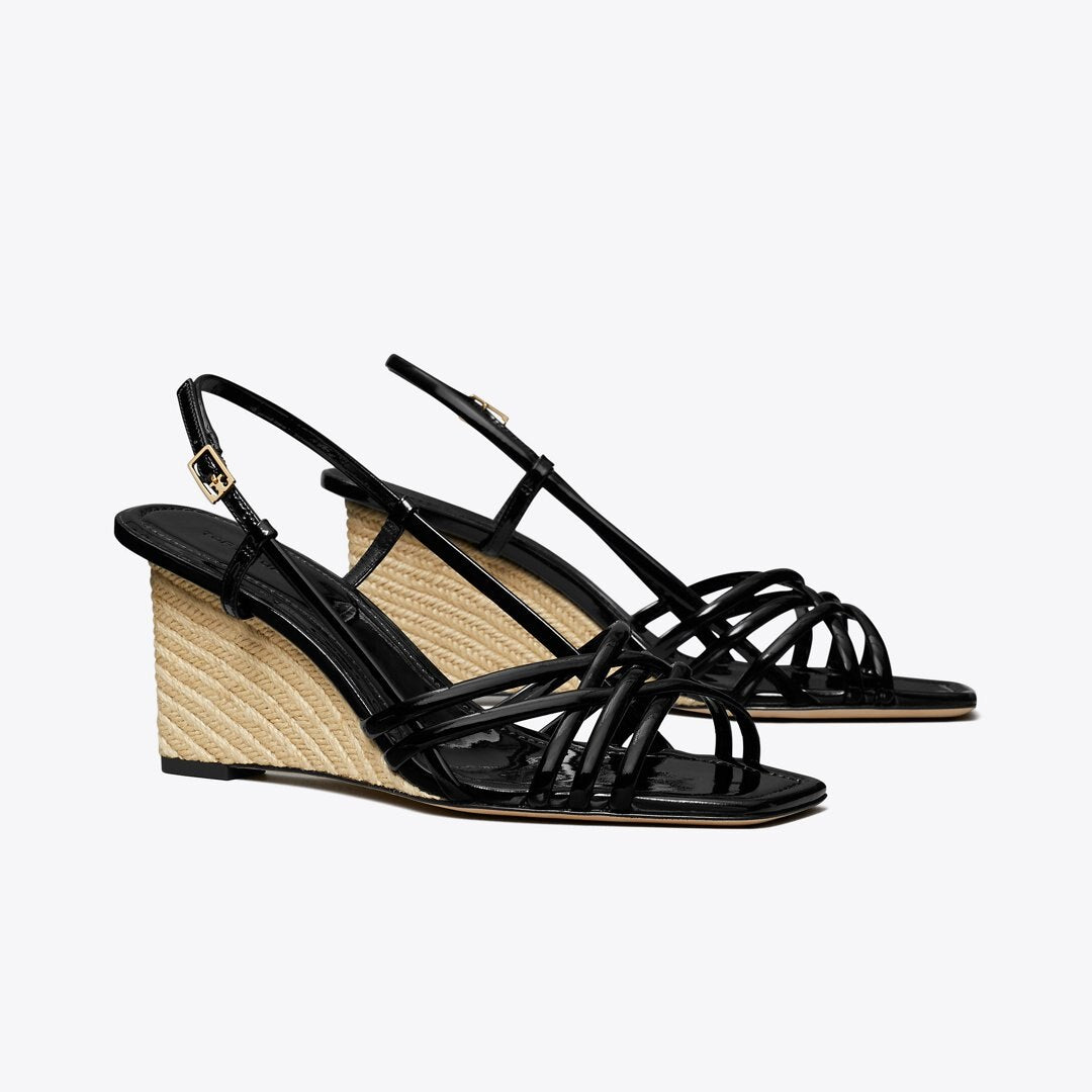 Tory Burch Multi-Strap Espadrille Wedge PERFECT BLACK / PERFECT BLACK