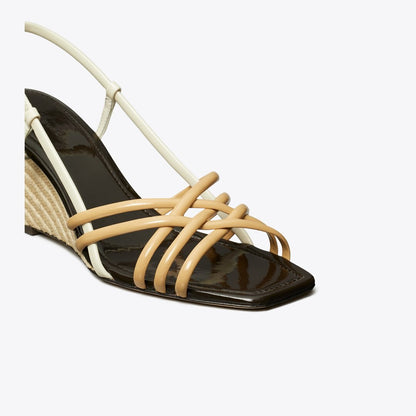 Tory Burch Multi-Strap Espadrille Wedge CANTUCCI / LIGHT CREAM