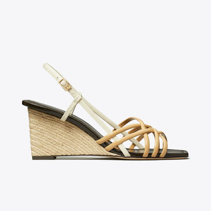 Tory Burch Multi-Strap Espadrille Wedge CANTUCCI / LIGHT CREAM