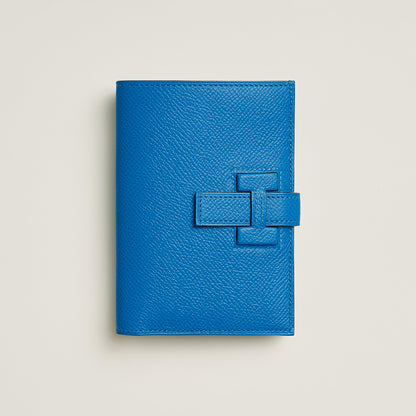  Hermes New H Passant Compact Wallet Bleu Zanzibar