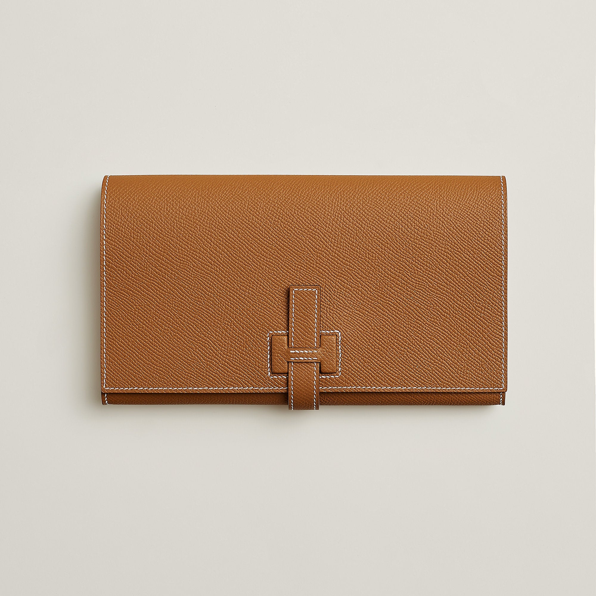  Hermes New H Passant Toutenmain Wallet Gold