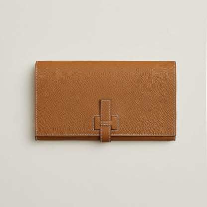  Hermes New H Passant Toutenmain Wallet Gold
