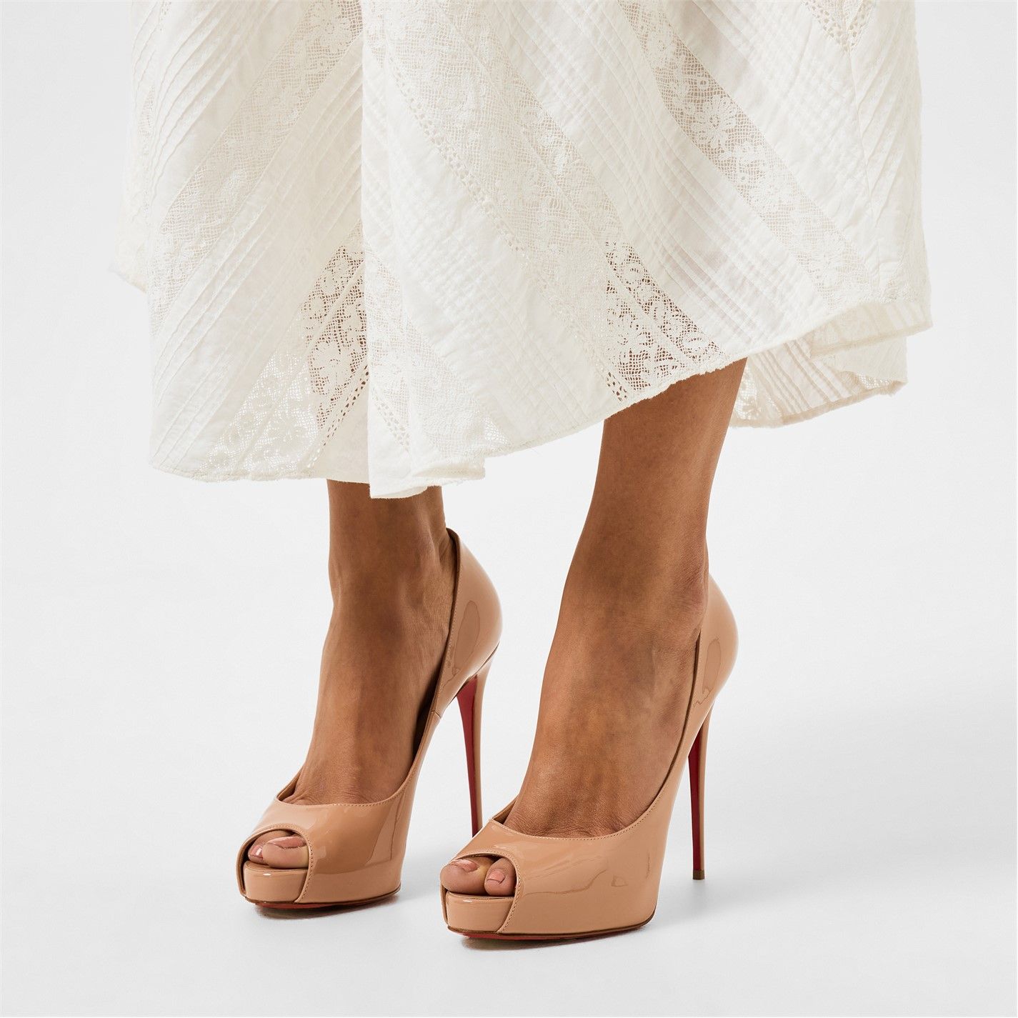  New Very Privé 120mm Open Toe Pumps Nude PK1A