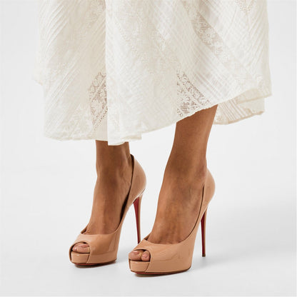  New Very Privé 120mm Open Toe Pumps Nude PK1A