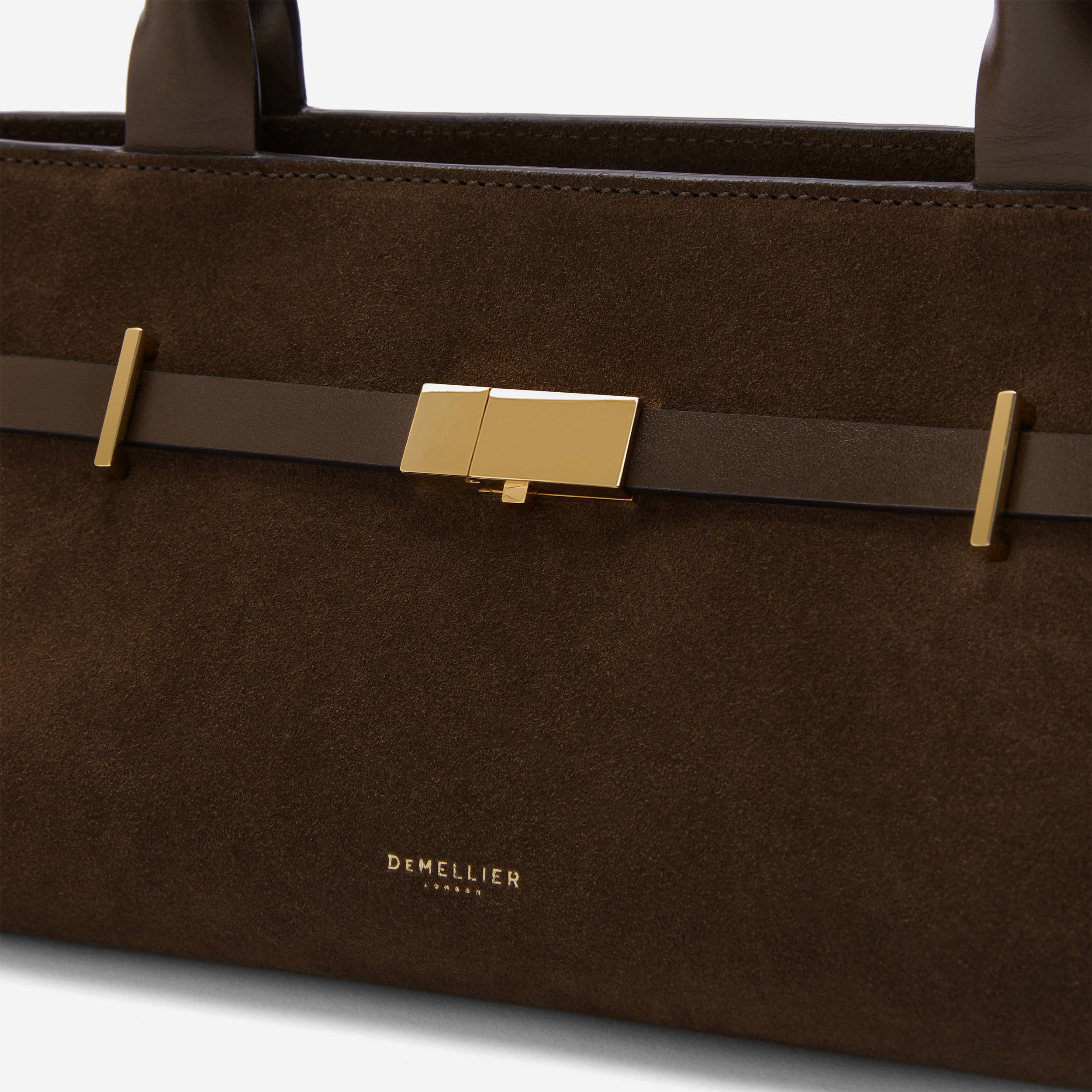 DeMellier The New York Shoulder mocha suede & mocha smooth