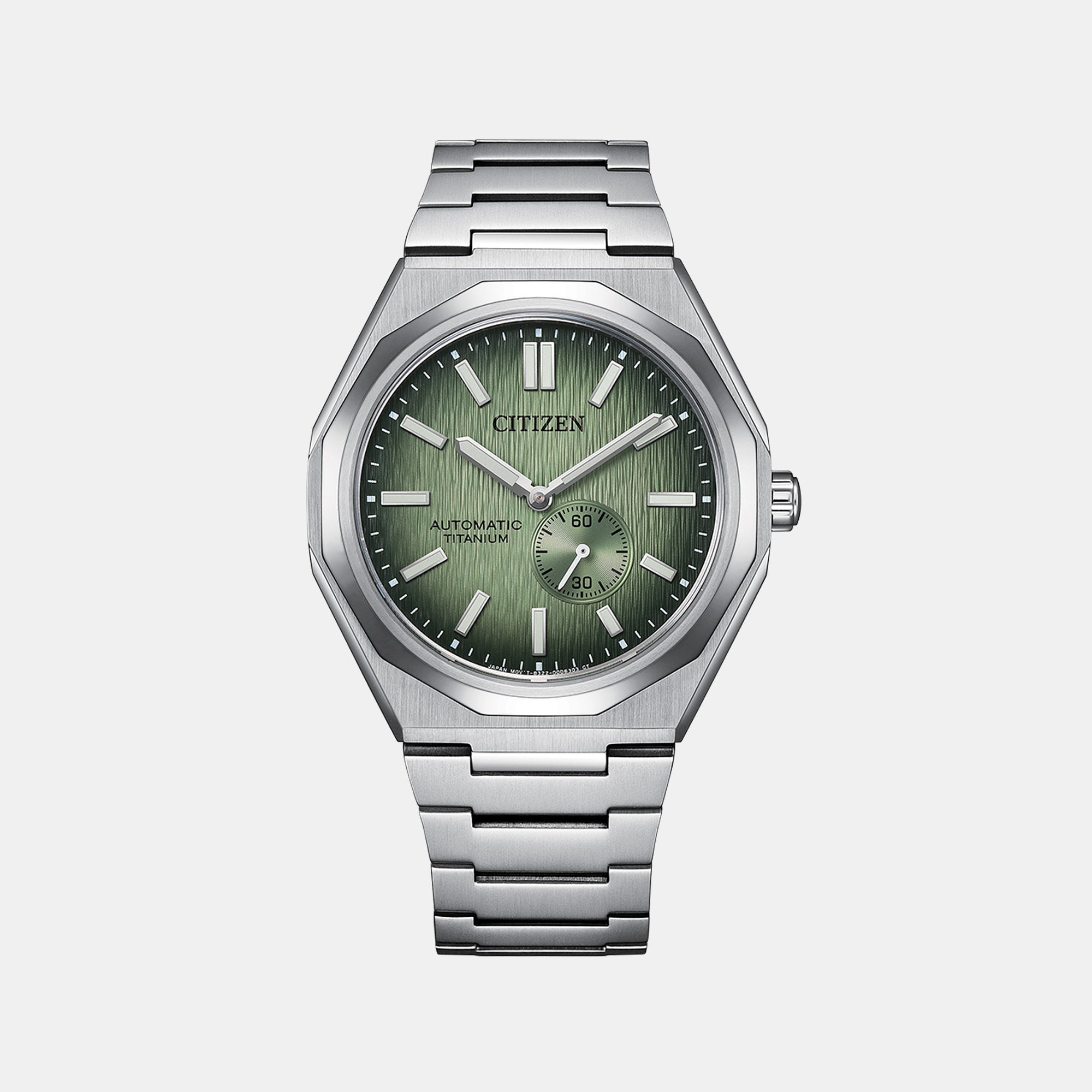 Citizen Zenshin Men Automatic Green Dial Analog Titanium Watch Nk5020-58X