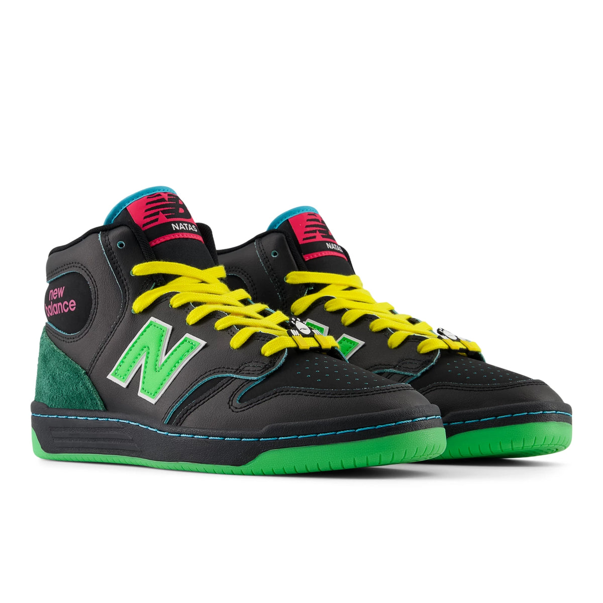 New Balance NB Numeric 480 High Black with Lime Green