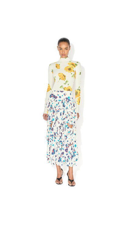 Alaïa Draped Printed Skirt
