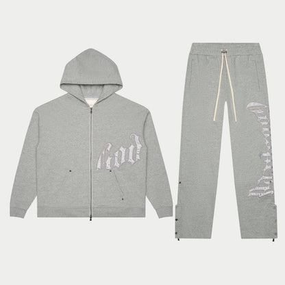 Godspeed Og Logo Sweatsuit V2 (Grey / Silver Satin)