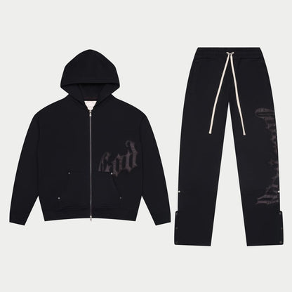 Godspeed Og Logo Sweatsuit V2 (Black Satin / Black)