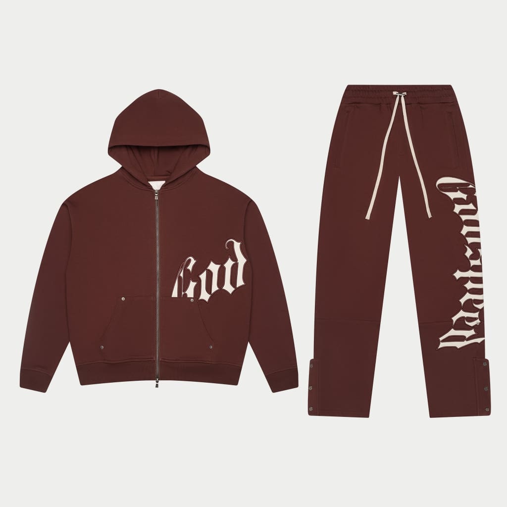 Godspeed Og Logo Sweatsuit V2 (Brown / White)
