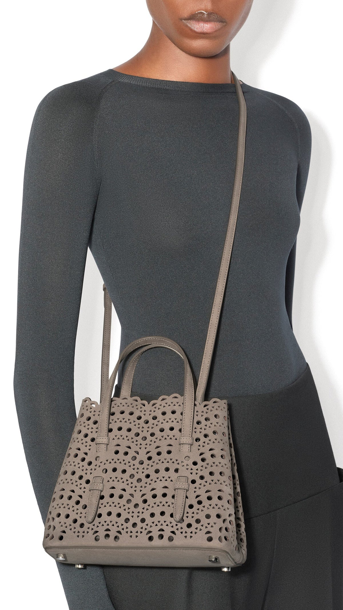 Alaïa Mina 20 Bag In Perforated Vienne Nubuck