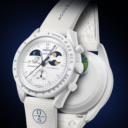 Swatch x Omega Bioceramic Mission to Earthphase Moonshine Gold Cold Moon watch