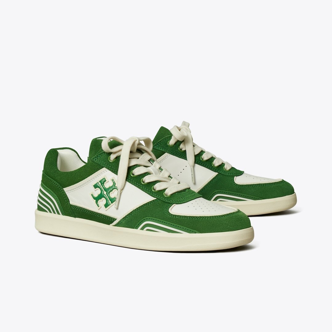 Tory Burch Online Exclusive: Clover Court Sneaker WHITE / MOSSY GREEN / MOSSY GREEN