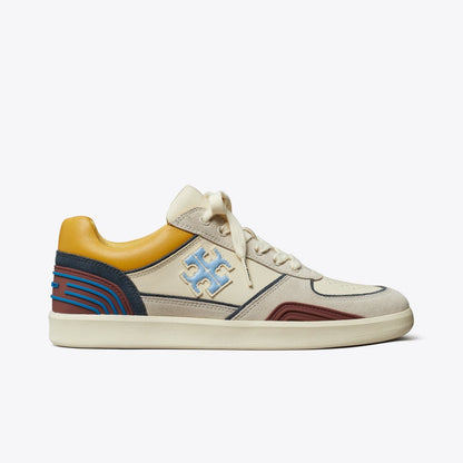 Tory Burch Online Exclusive: Clover Court Sneaker LIGHT CREAM / CALCARE / DARK CARMINE