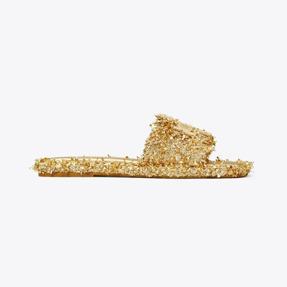 Tory Burch Online Exclusive: Double T Sport Slide GOLD / GOLD