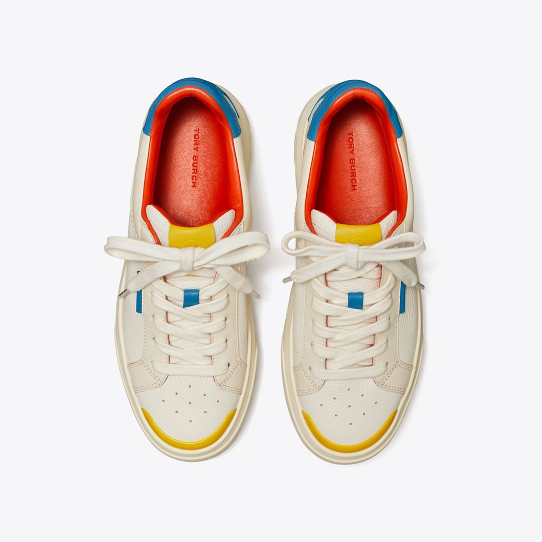 Tory Burch Online Exclusive: Ladybug Sneaker WHITE / NEW IVORY / COBALT
