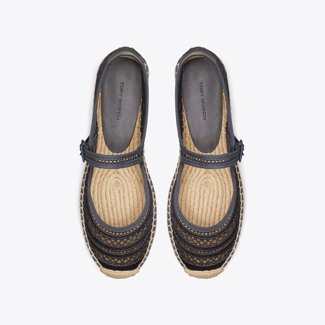 Tory Burch Open Weave Mary Jane Espadrille BLUESTONE