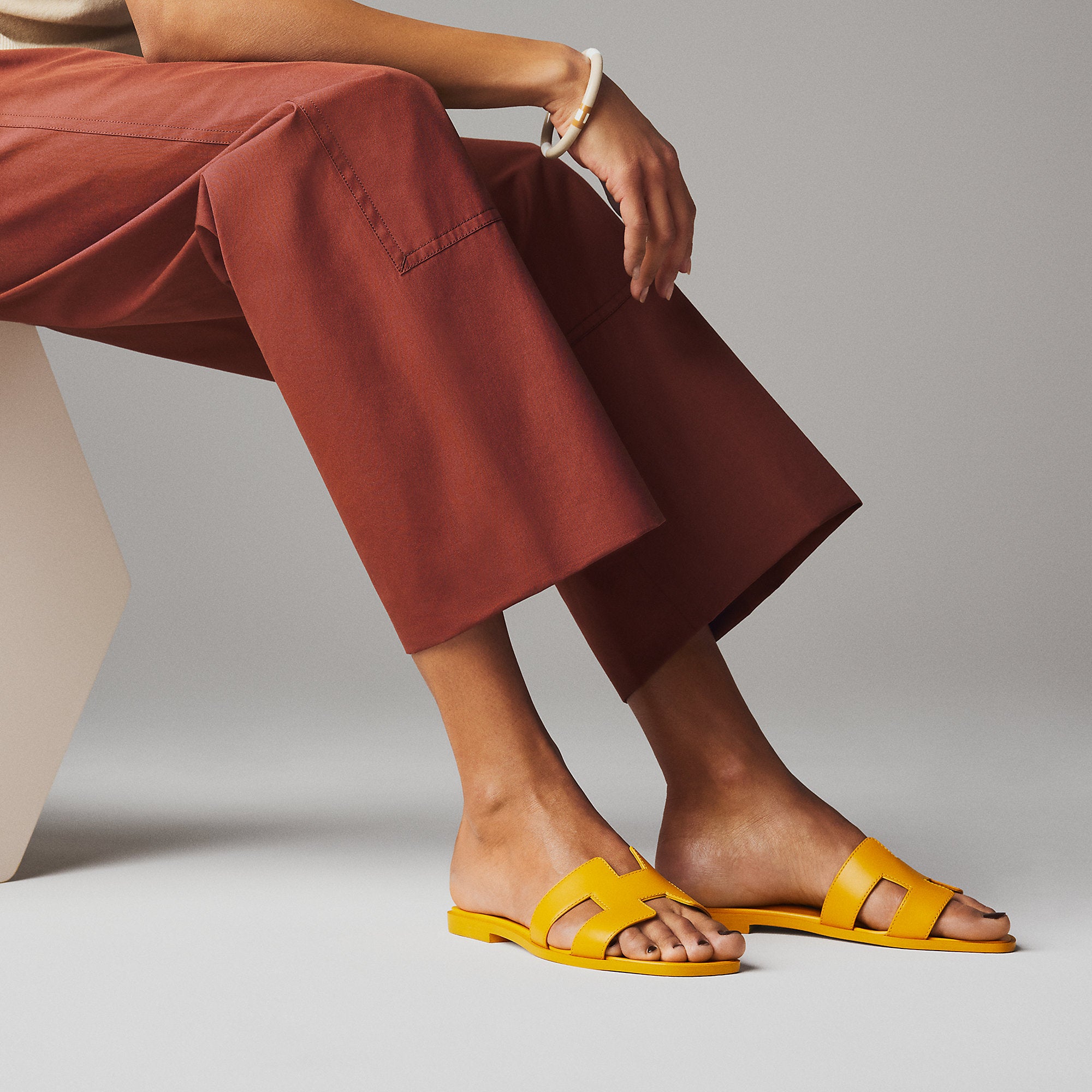  Hermes Oran Sandal Jaune Topaze
