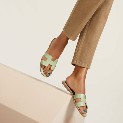  Hermes Oran Sandal Vert De Mer