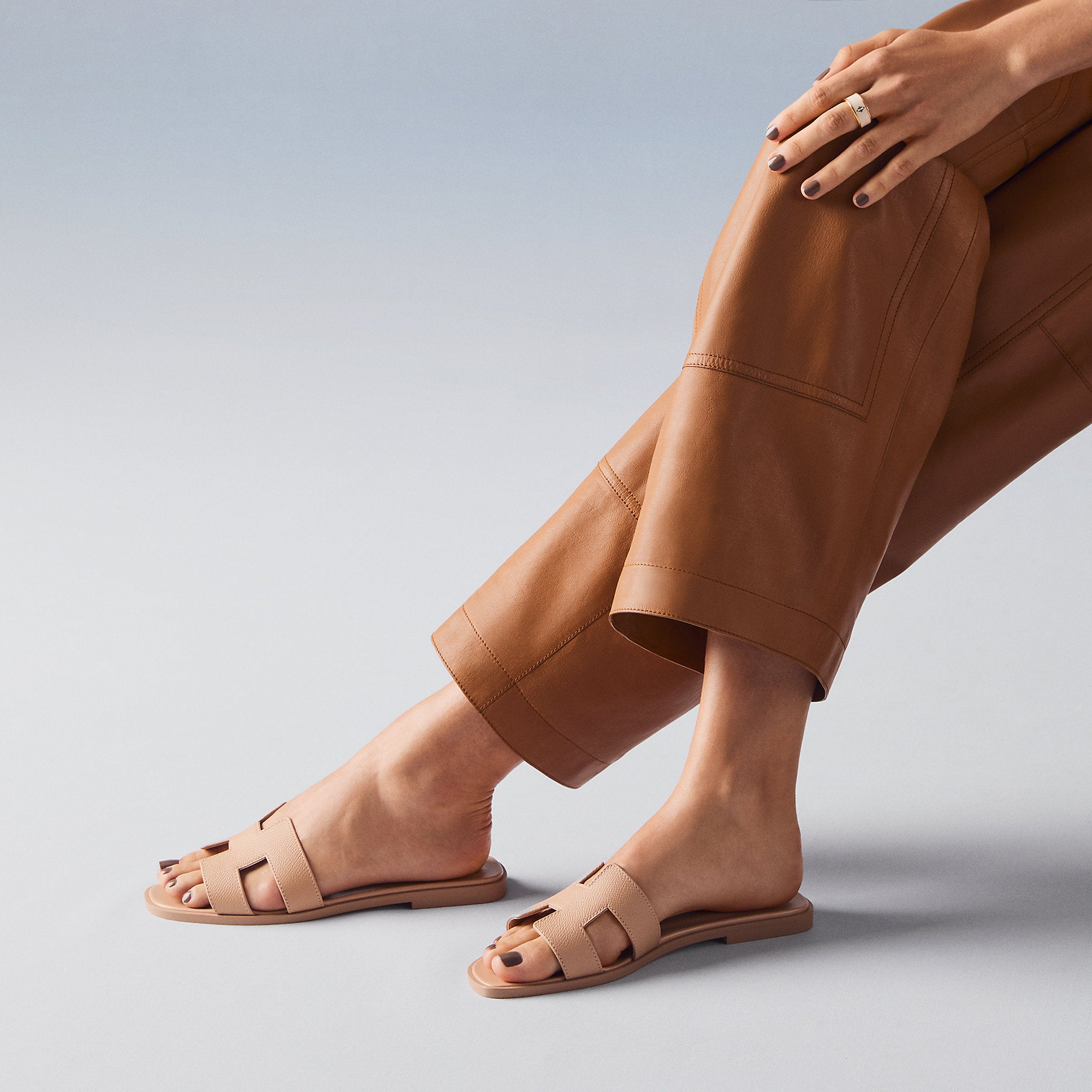  Hermes Oran Sandal Beige Perlino