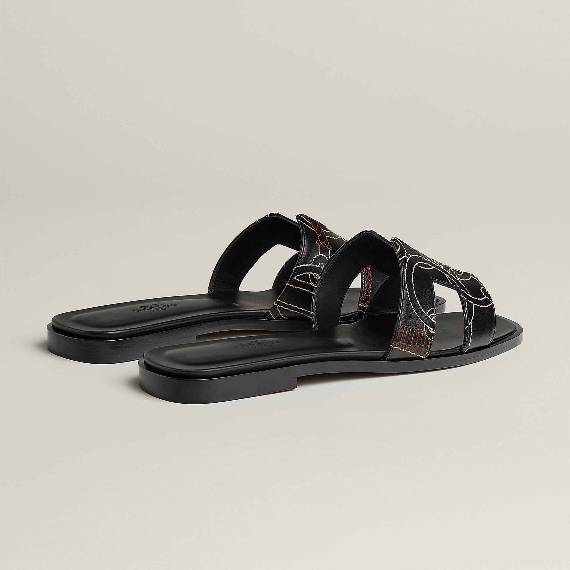  Hermes Oran Sandal Noir