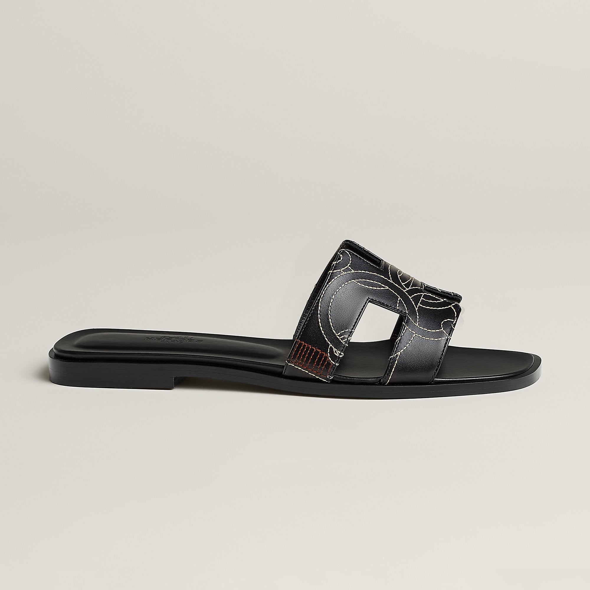 Hermes Oran Sandal Noir
