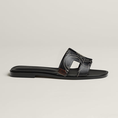 Hermes Oran Sandal Noir