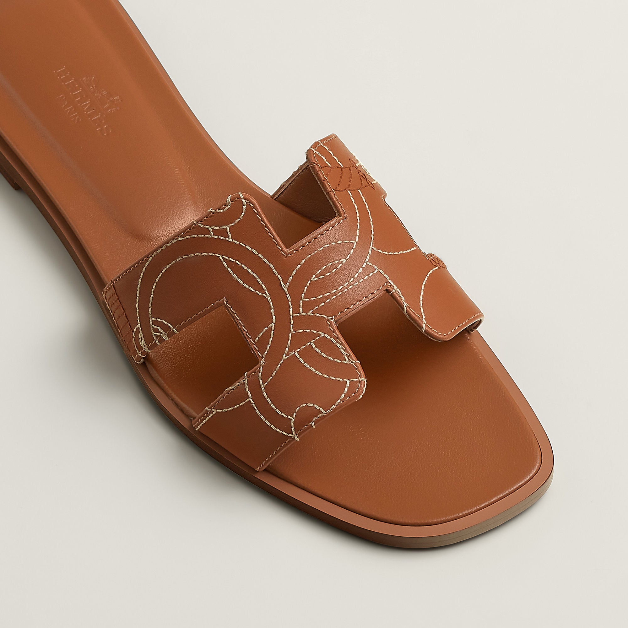  Hermes Oran Sandal Naturel