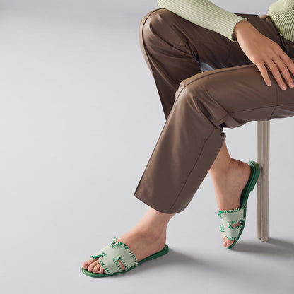  Hermes Oran Sandal Vert Jungle