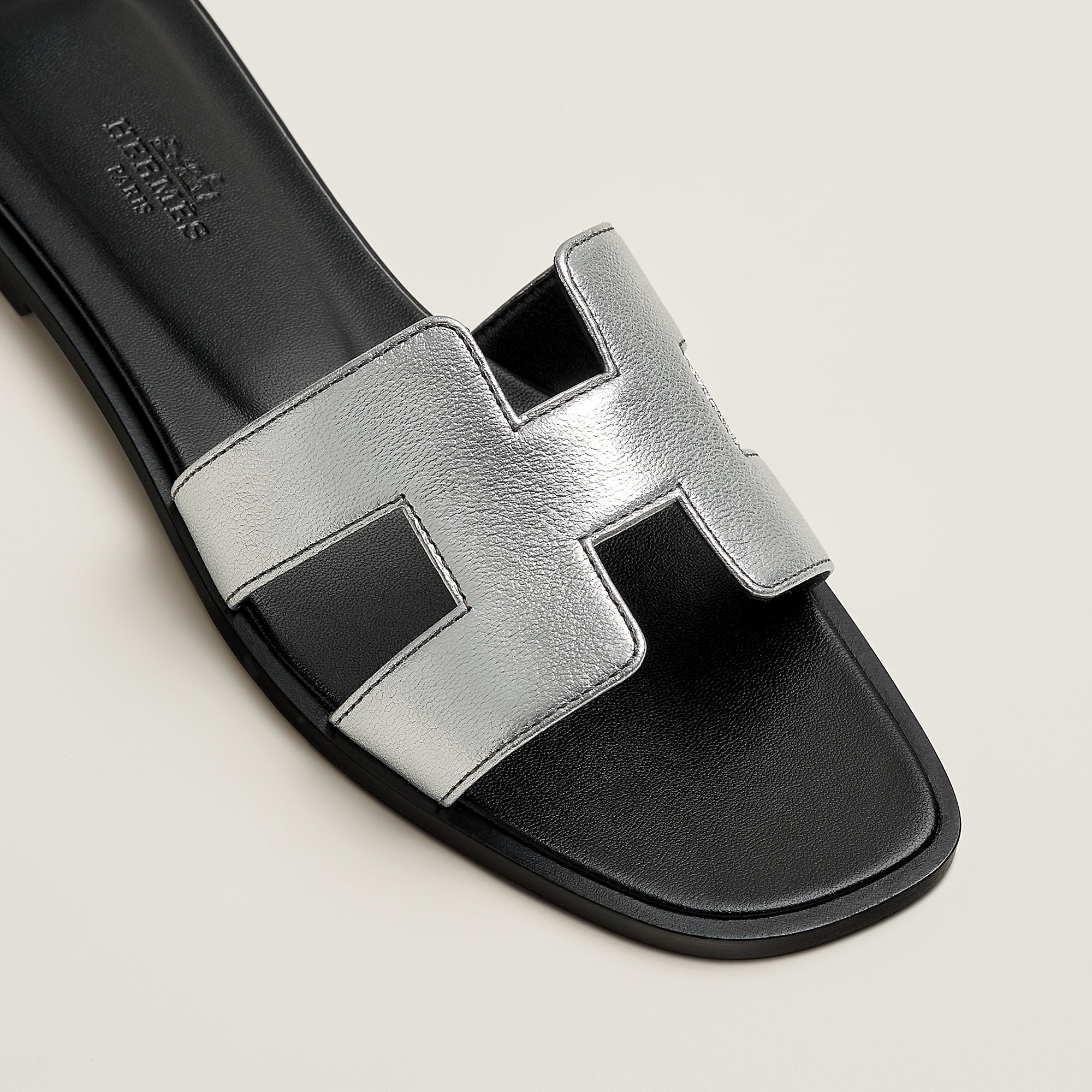  Hermes Oran Sandal Gris Argent