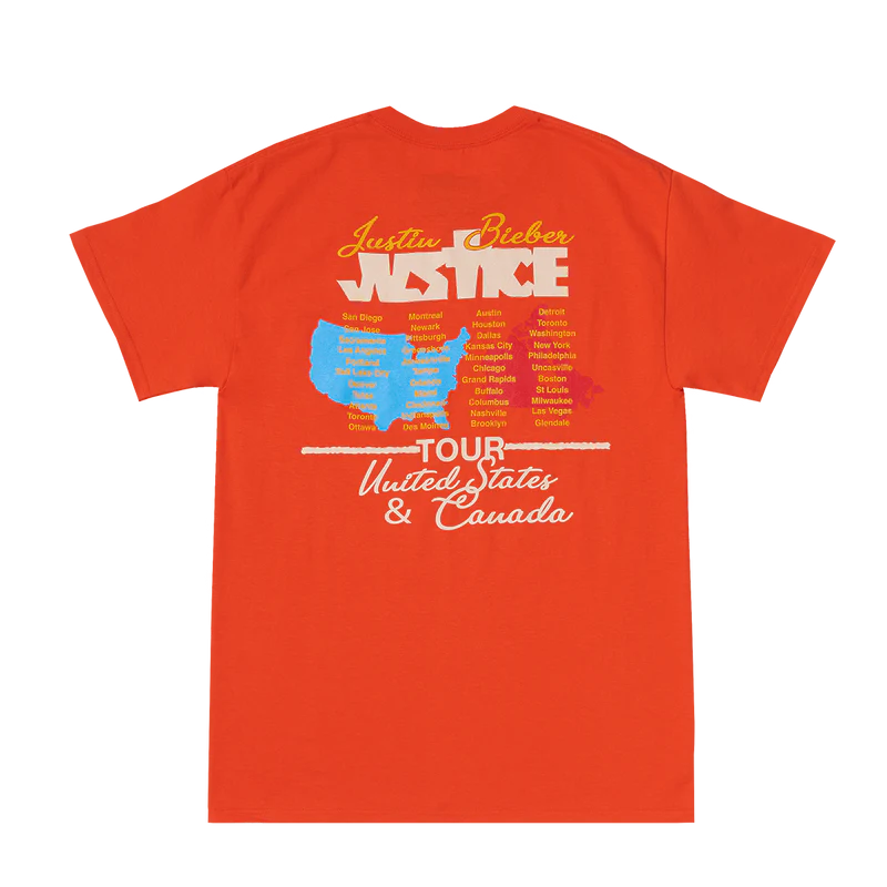 House of Drew Justin Bieber Justice Tour Orange T-Shirt