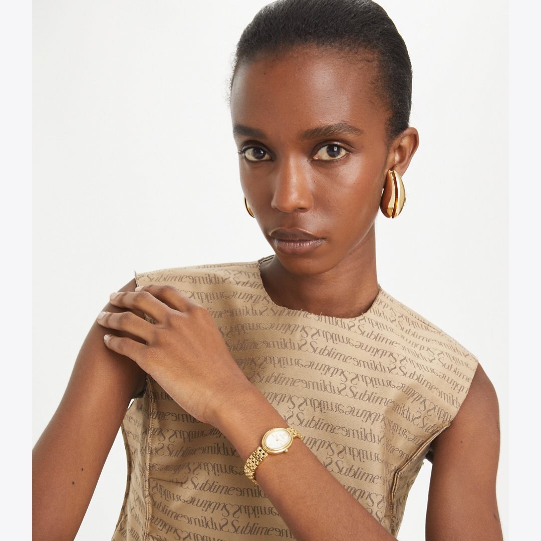 Tory Burch Oval Watch GOLD