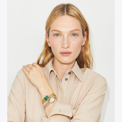 Tory Burch Oval Watch LIGHT PINK TINTED MOP/TWO-TONE