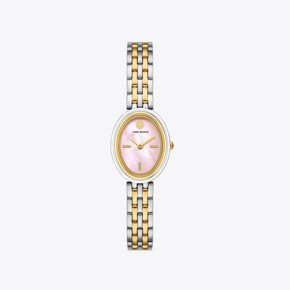 Tory Burch Oval Watch LIGHT PINK TINTED MOP/TWO-TONE