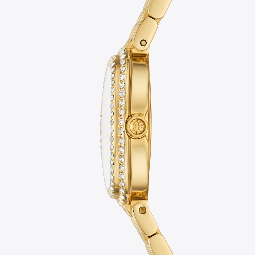 Tory Burch Oval Watch MOP/STONES/GOLD