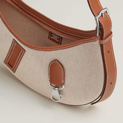  Hermes P'Tit Arcon Toile & Cuir Bag Craie