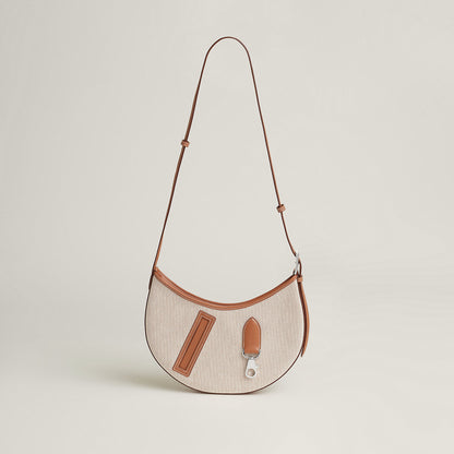  Hermes P'Tit Arcon Toile & Cuir Bag Craie