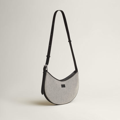  Hermes P'Tit Arcon Toile & Cuir Bag Cru Noir