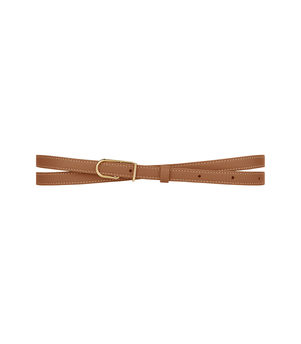 Polene Thin Umi Belt Textured Camel