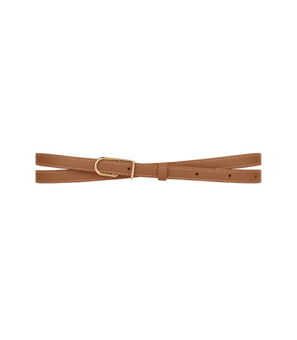 Polene Thin Umi Belt Textured Camel