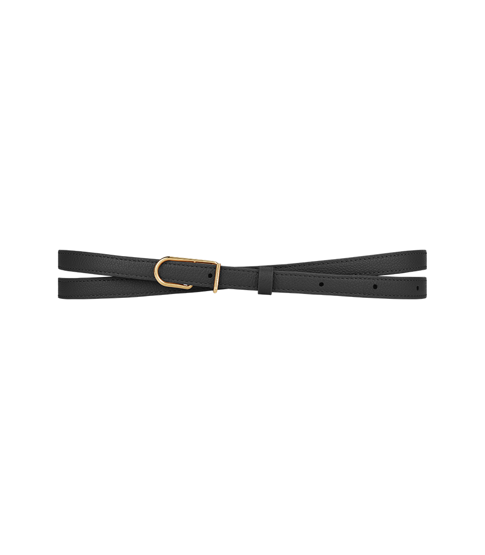 Polene Thin Umi Belt Textured Black