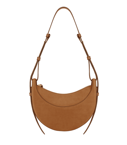 Polene Numero Dix Crocodile Nubuck Cinnamon