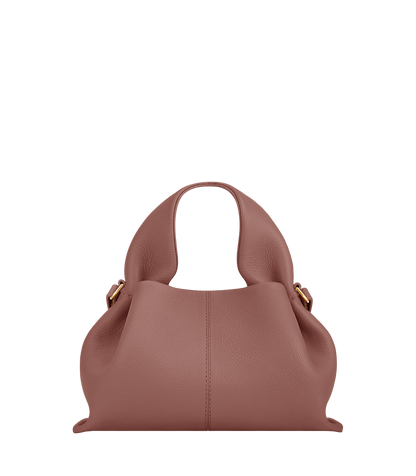 Polene Numero Neuf Mini bag in textured blush calf leather with magnetic closure