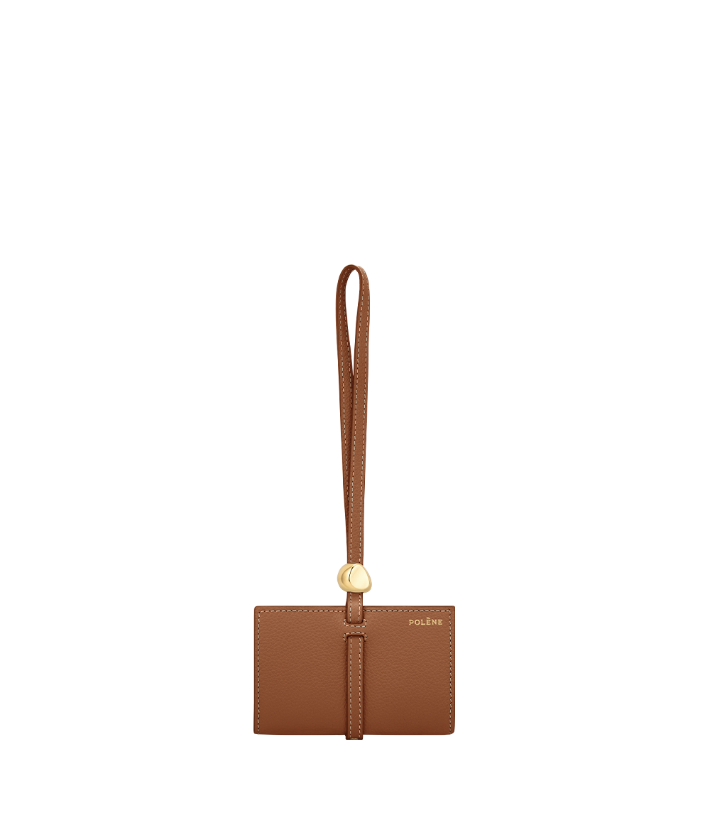 Polene Kaye Card Holder Textured Duo Camel